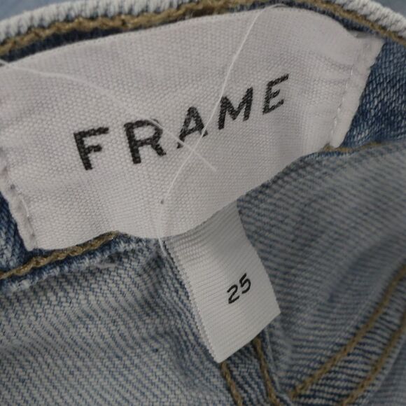 Frame Le Garcon Crop Distressed‎ Medium Wash Blue Women's 25 - Picture 7 of 9